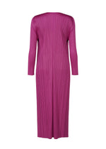 A detail shot of the Pleats Please Issey Miyake MONTHLY COLORS SEPTEMBER coat.