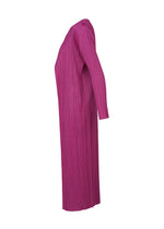 A detail shot of the Pleats Please Issey Miyake MONTHLY COLORS SEPTEMBER coat.