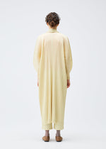 A model wears the Pleats Please Issey Miyake MONTHLY COLORS : DECEMBER coat.