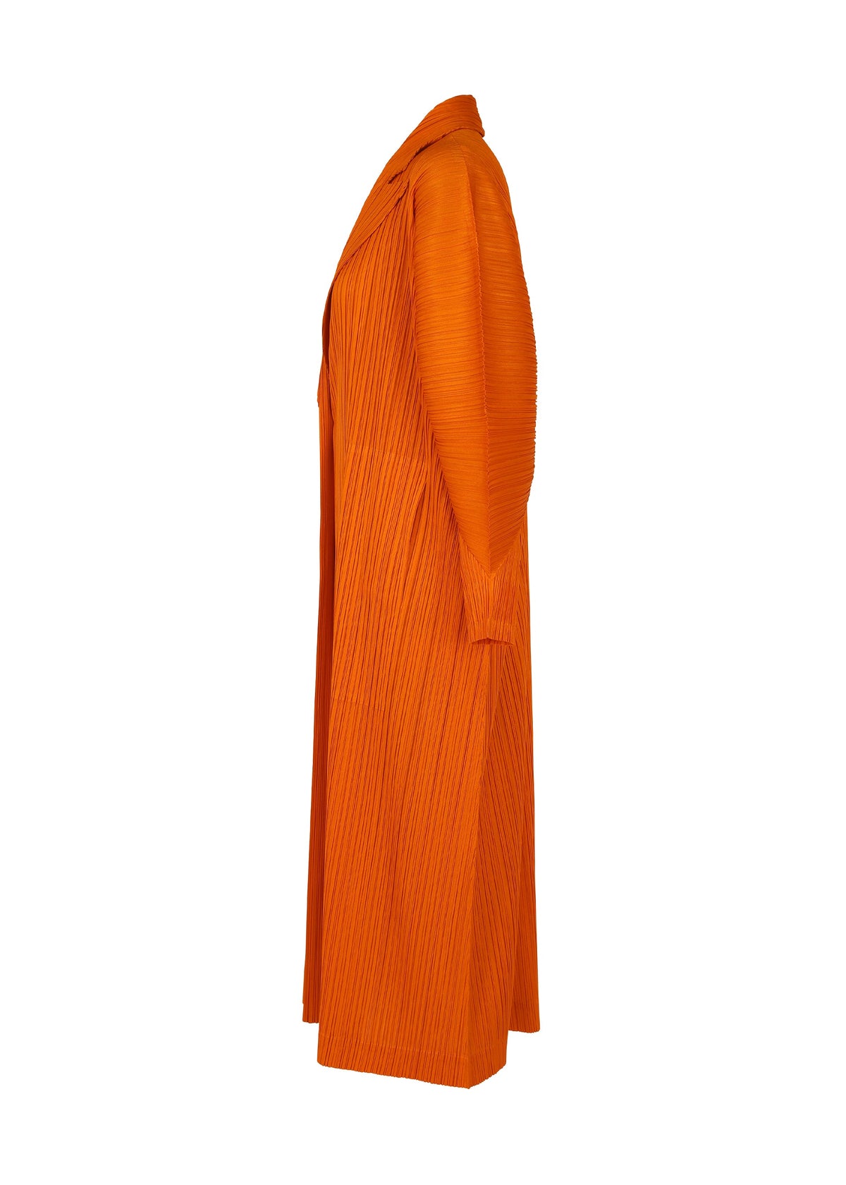 A detail shot of the Pleats Please Issey Miyake MONTHLY COLORS : DECEMBER coat.