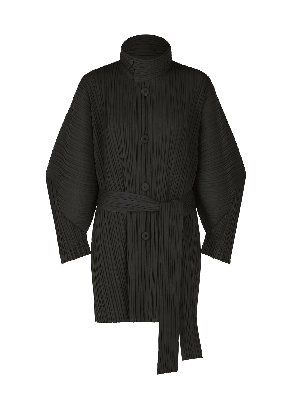 A product shot of the Pleats Please Issey Miyake WOOL PLEATS coat in .