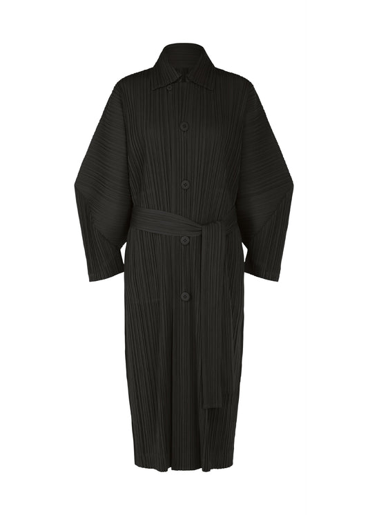 A product shot of the Pleats Please Issey Miyake WOOL PLEATS coat in .