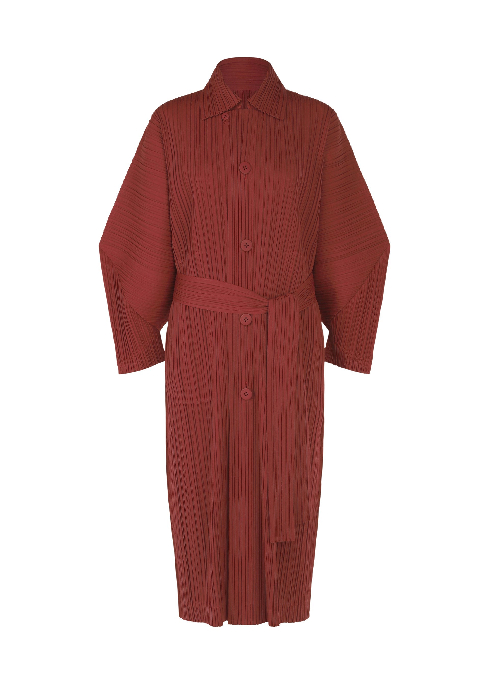 A product shot of the Pleats Please Issey Miyake WOOL PLEATS coat in .