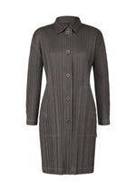 A product shot of the PLEATS PLEASE ISSEY MIYAKE COTTON DENIM coat in black (15).