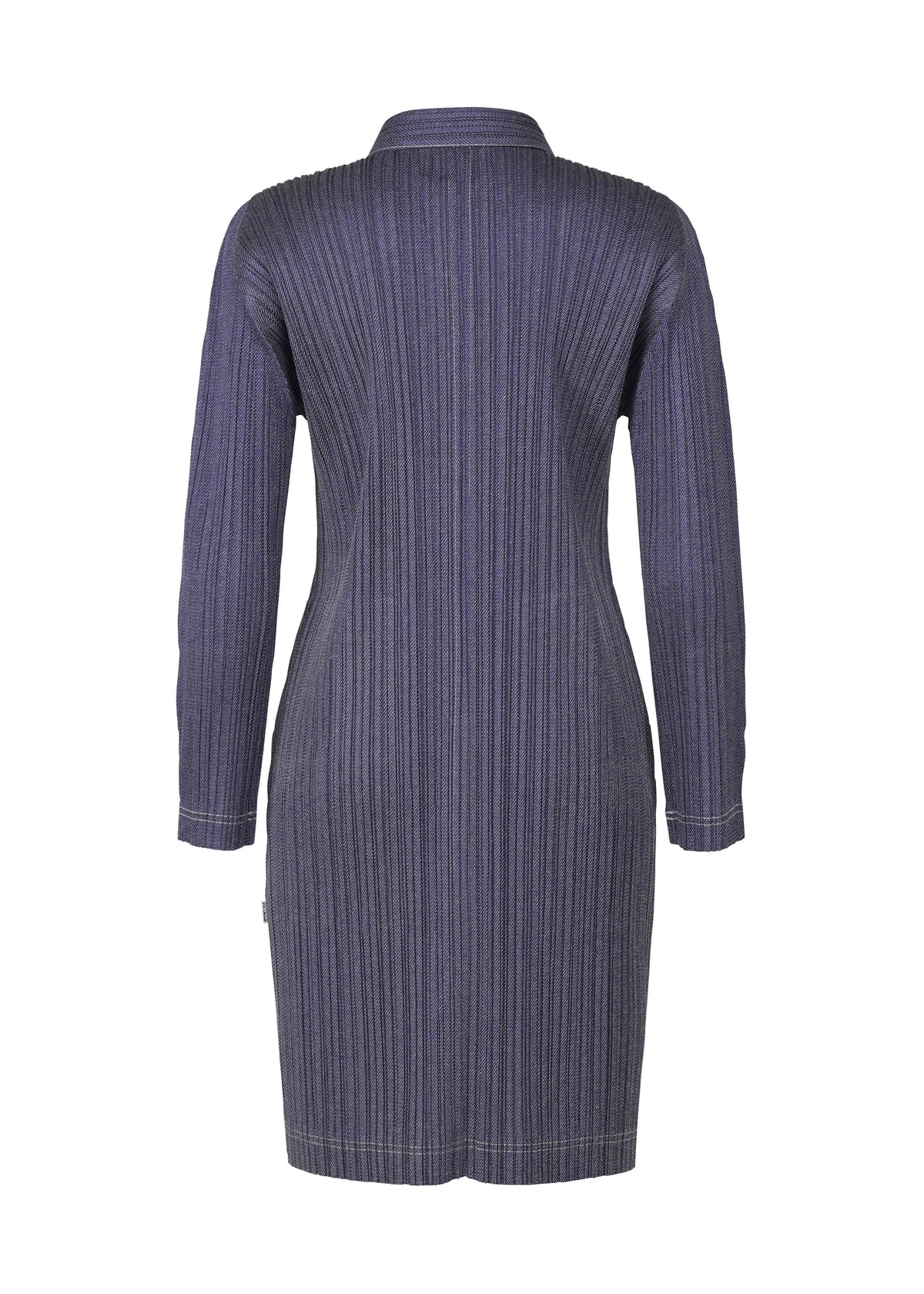 A detail shot of the PLEATS PLEASE ISSEY MIYAKE COTTON DENIM coat.