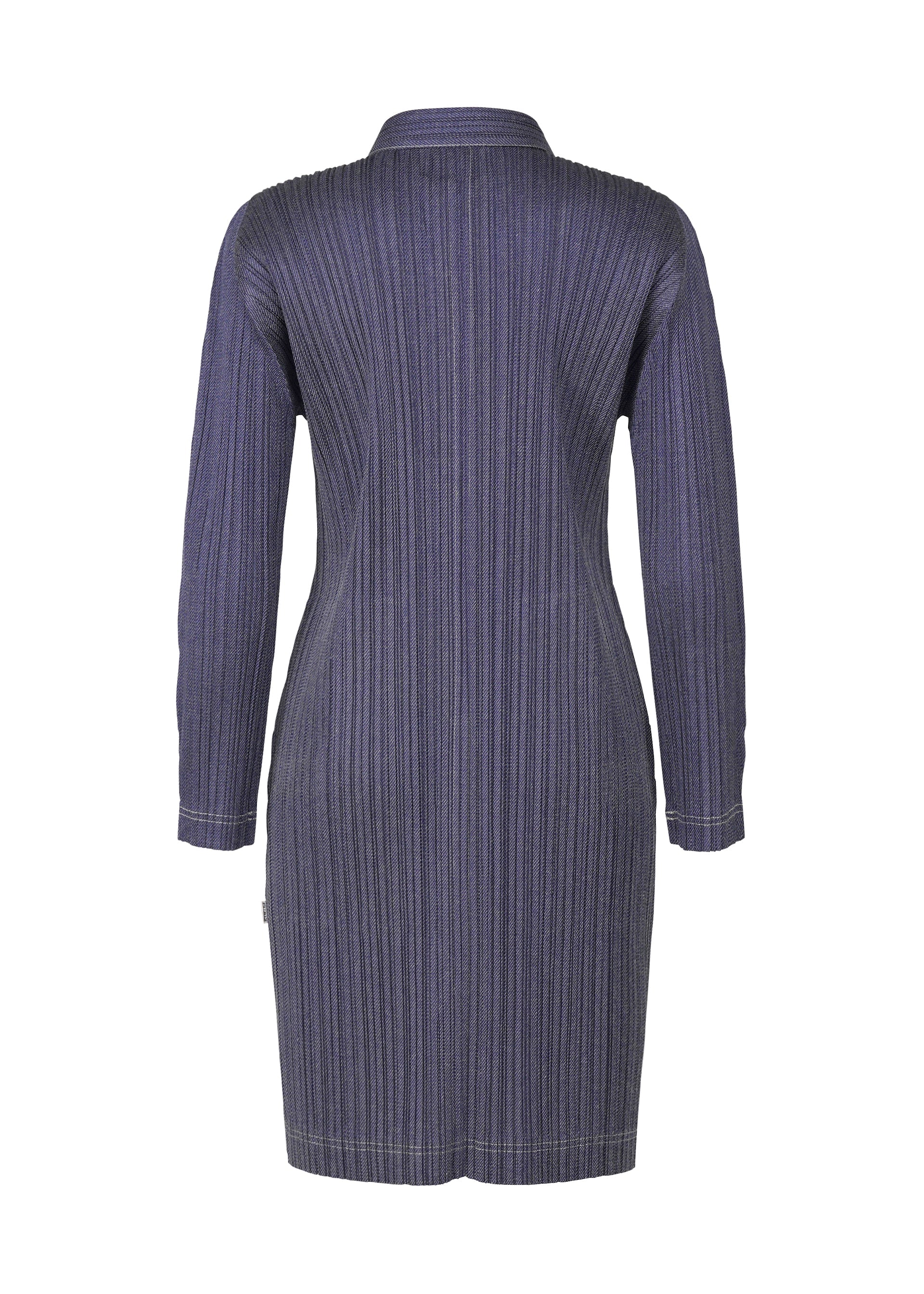 A detail shot of the PLEATS PLEASE ISSEY MIYAKE COTTON DENIM coat.