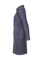 A detail shot of the PLEATS PLEASE ISSEY MIYAKE COTTON DENIM coat.