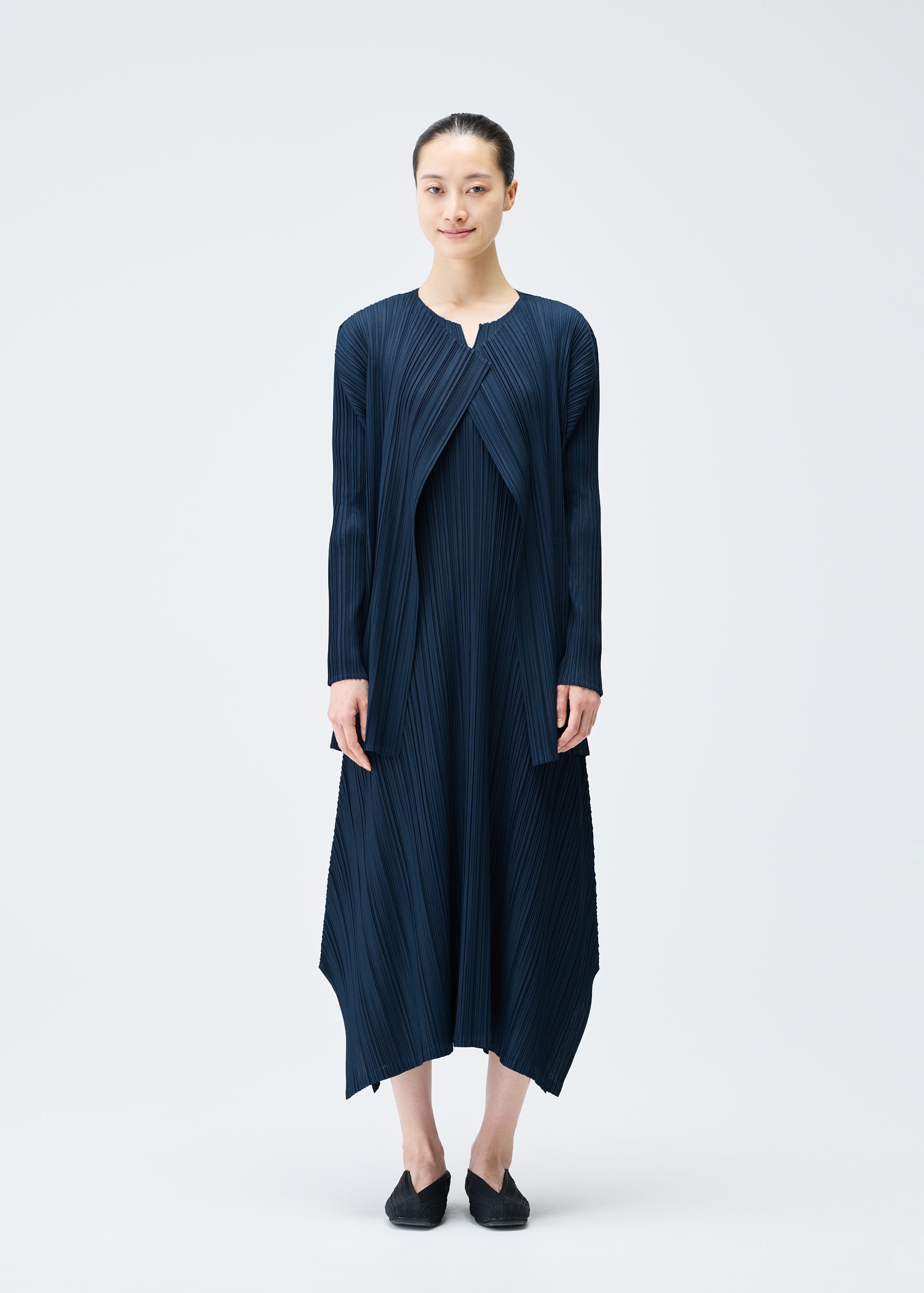 Manteau MELLOW PLEATS Bleu Saxe