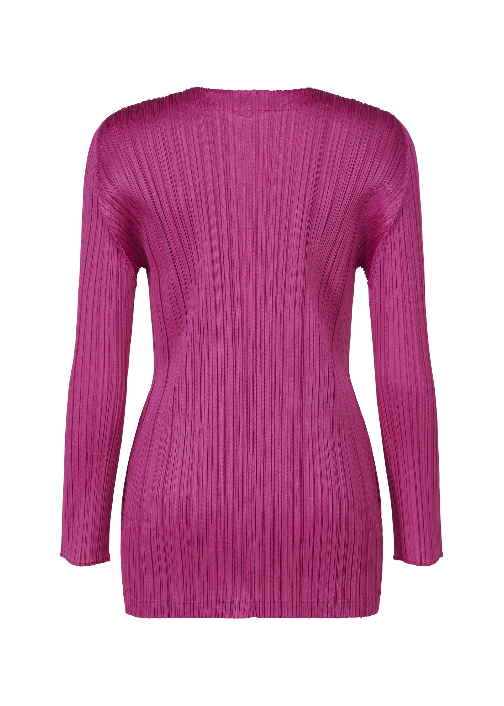 A detail shot of the Pleats Please Issey Miyake MONTHLY COLORS SEPTEMBER jacket.