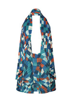 A product shot of the PLEATS PLEASE ISSEY MIYAKE DANCING SQUARE vest in blue (72).