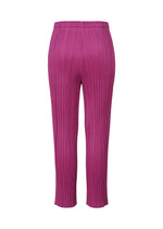 A detail shot of the Pleats Please Issey Miyake MONTHLY COLORS SEPTEMBER trousers.