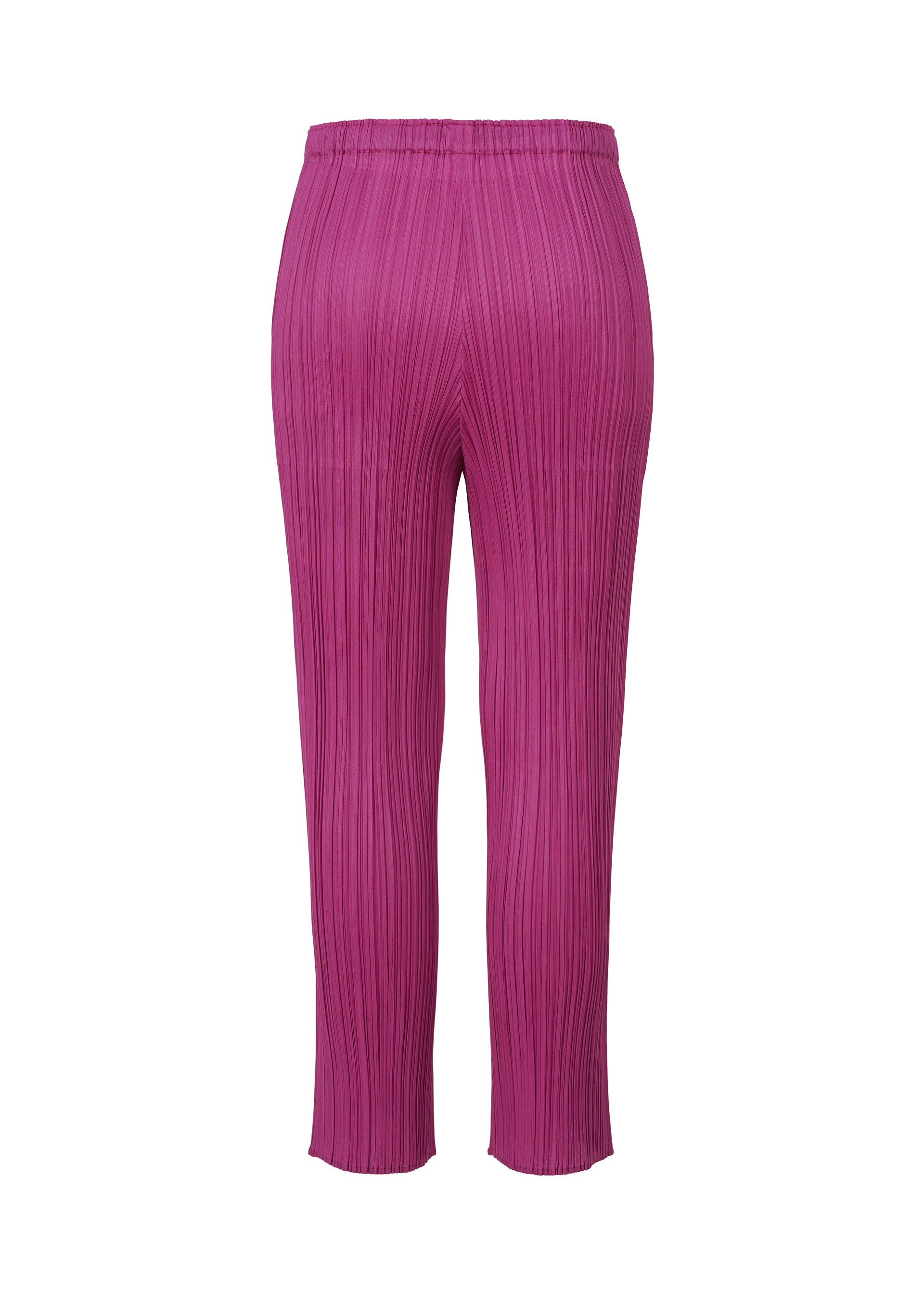 A detail shot of the Pleats Please Issey Miyake MONTHLY COLORS SEPTEMBER trousers.