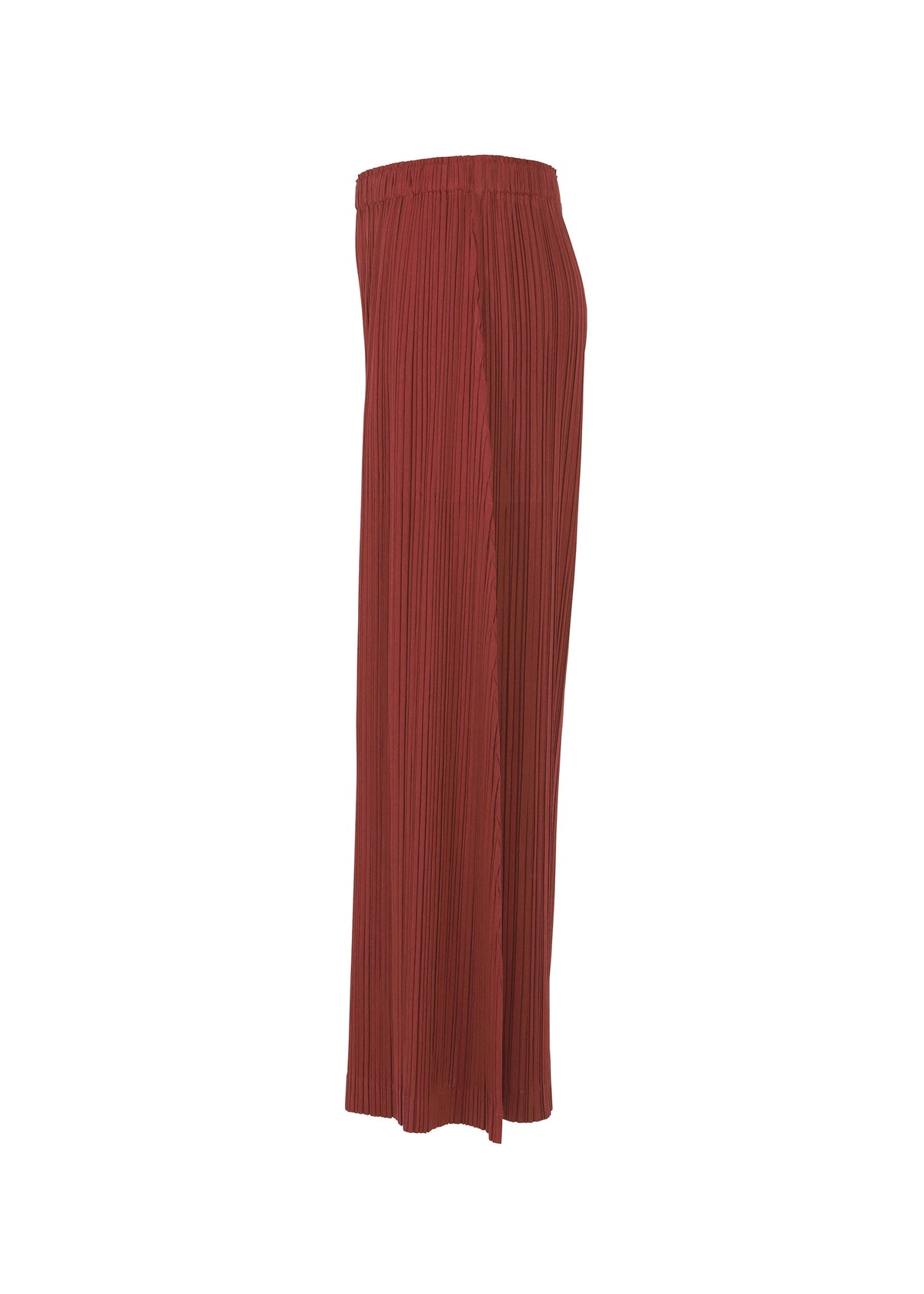 A detail shot of the Pleats Please Issey Miyake WOOL PLEATS trousers.