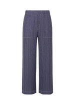 A product shot of the PLEATS PLEASE ISSEY MIYAKE COTTON DENIM trousers in blue (72).