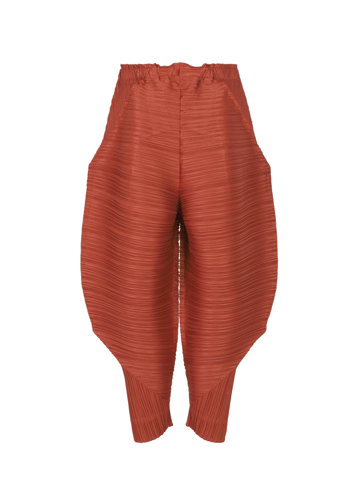 A detail shot of the Pleats Please Issey Miyake THICKER BOUNCE trousers.