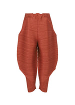 A detail shot of the Pleats Please Issey Miyake THICKER BOUNCE trousers.