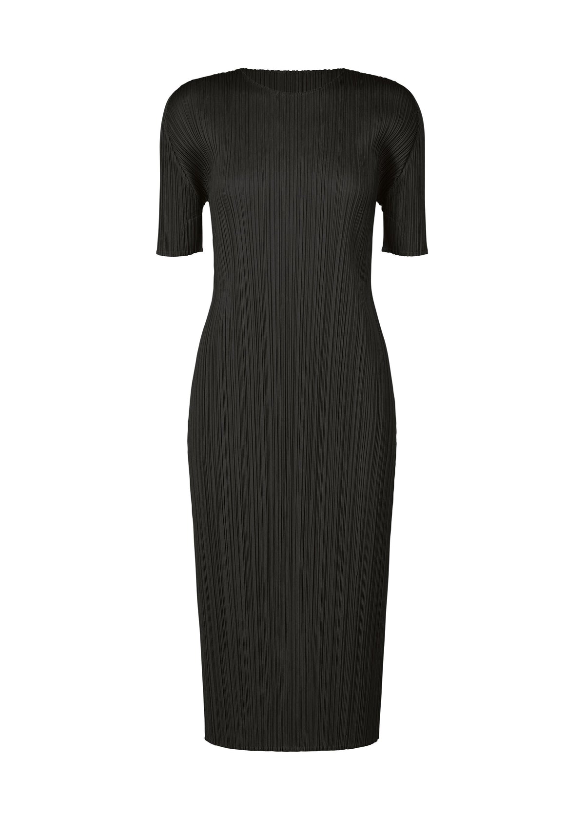 A product shot of the PLEATS PLEASE ISSEY MIYAKE MONTHLY COLORS AUGUST dress in black (15).