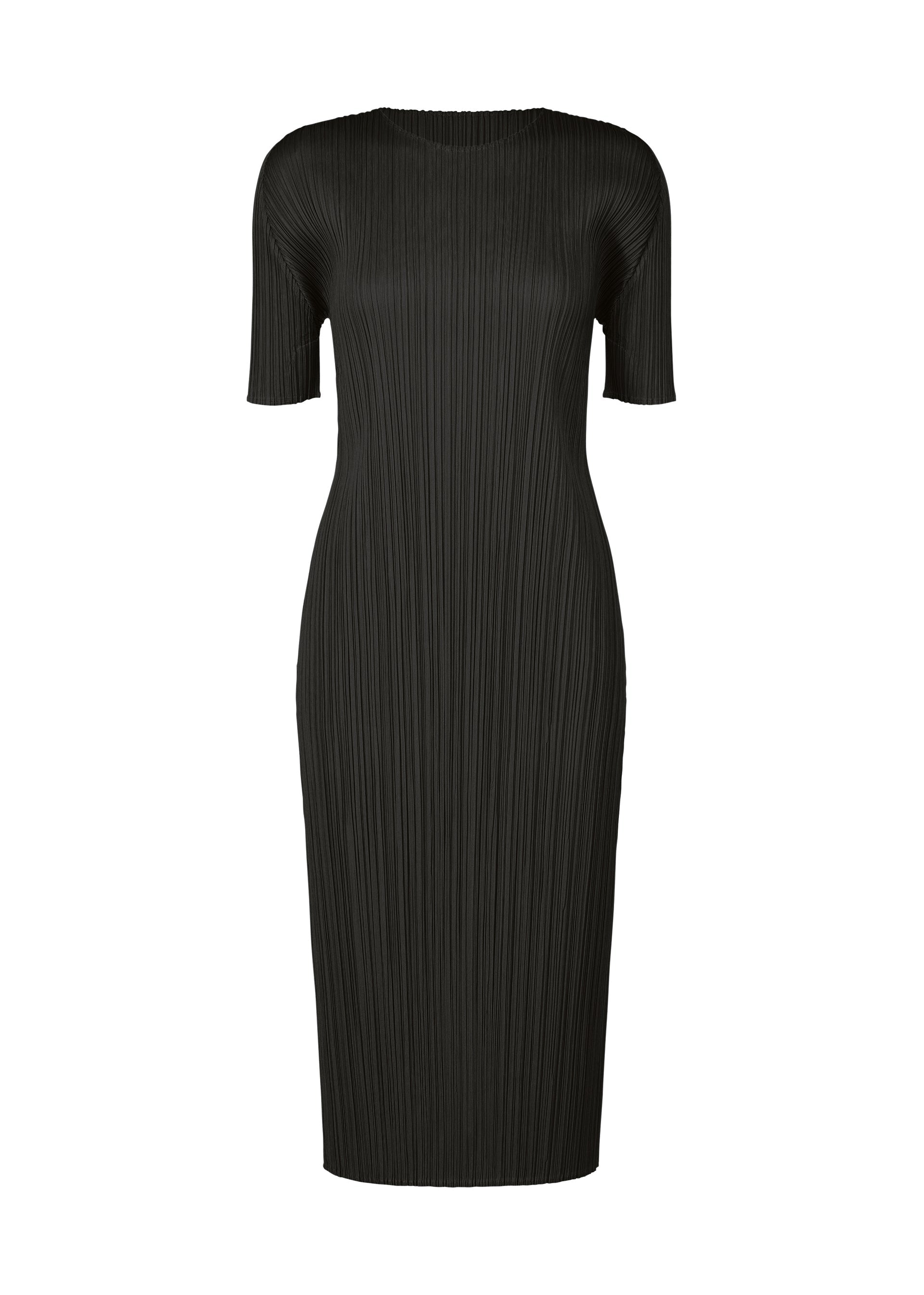 A product shot of the PLEATS PLEASE ISSEY MIYAKE MONTHLY COLORS AUGUST dress in black (15).