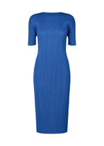A product shot of the PLEATS PLEASE ISSEY MIYAKE MONTHLY COLORS AUGUST dress in blue (72).