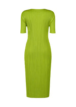 A detail shot of the PLEATS PLEASE ISSEY MIYAKE MONTHLY COLORS AUGUST dress.