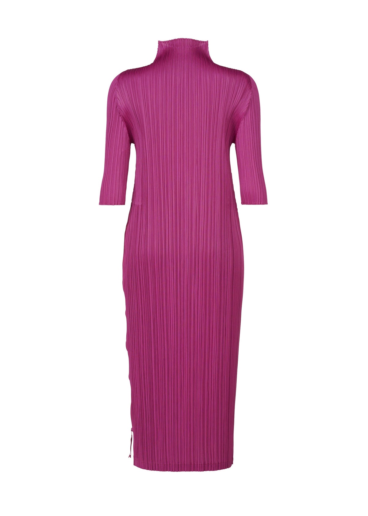 A detail shot of the Pleats Please Issey Miyake MONTHLY COLORS SEPTEMBER dress.