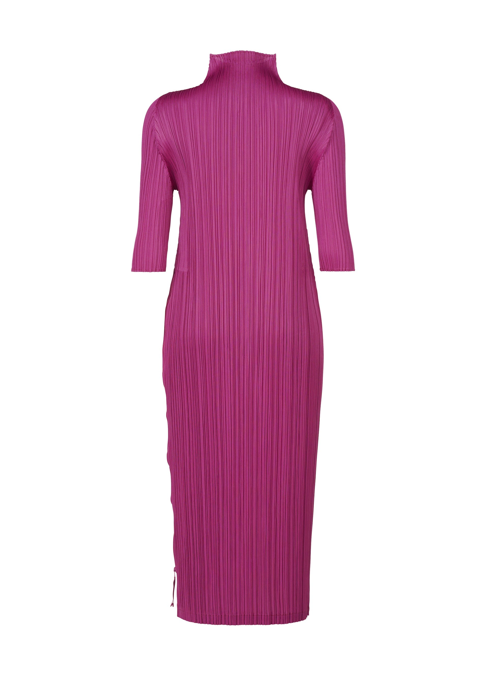 A detail shot of the Pleats Please Issey Miyake MONTHLY COLORS SEPTEMBER dress.