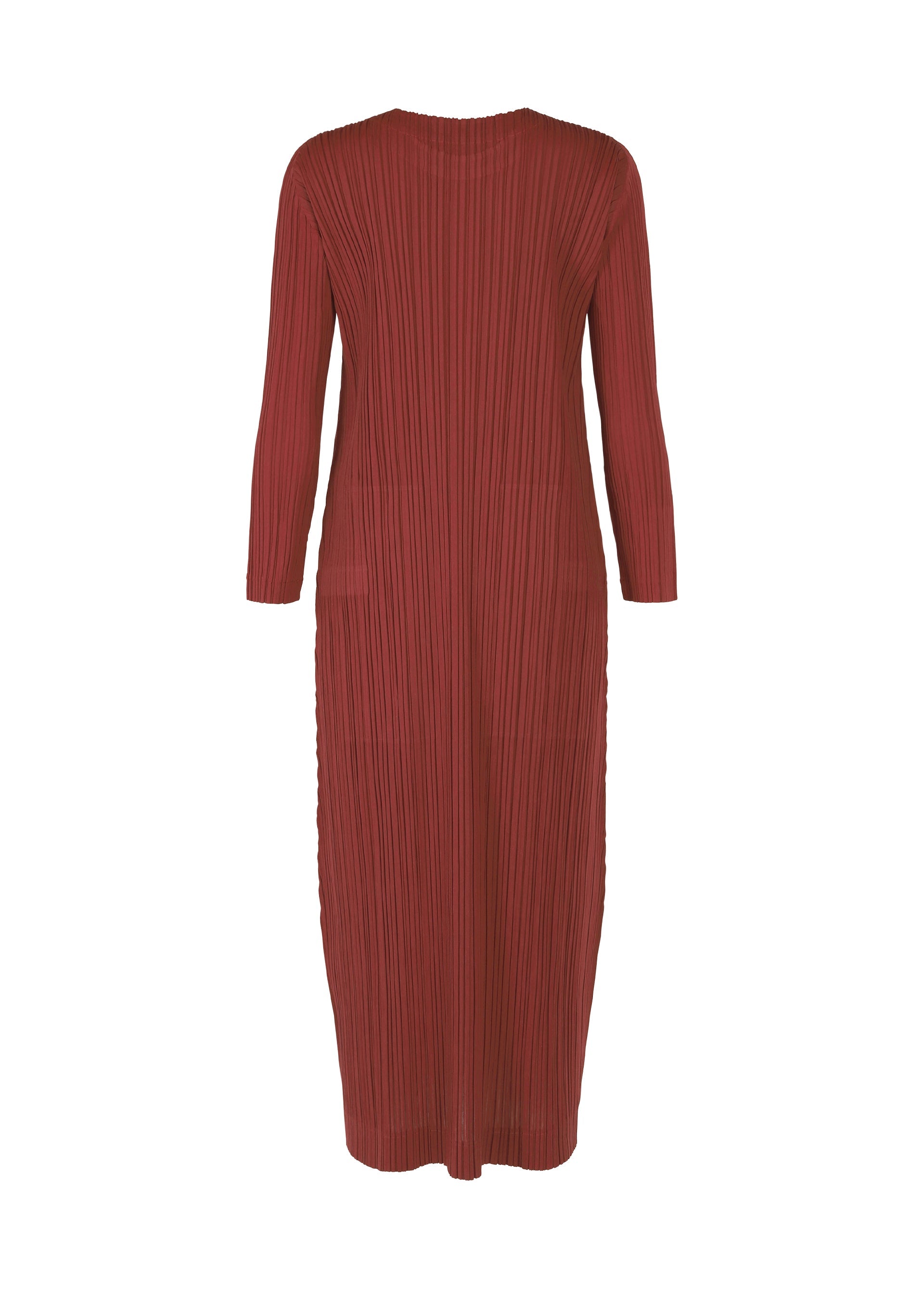 A detail shot of the Pleats Please Issey Miyake WOOL PLEATS dress.