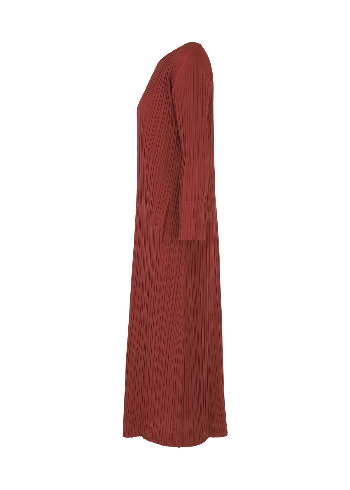 A detail shot of the Pleats Please Issey Miyake WOOL PLEATS dress.