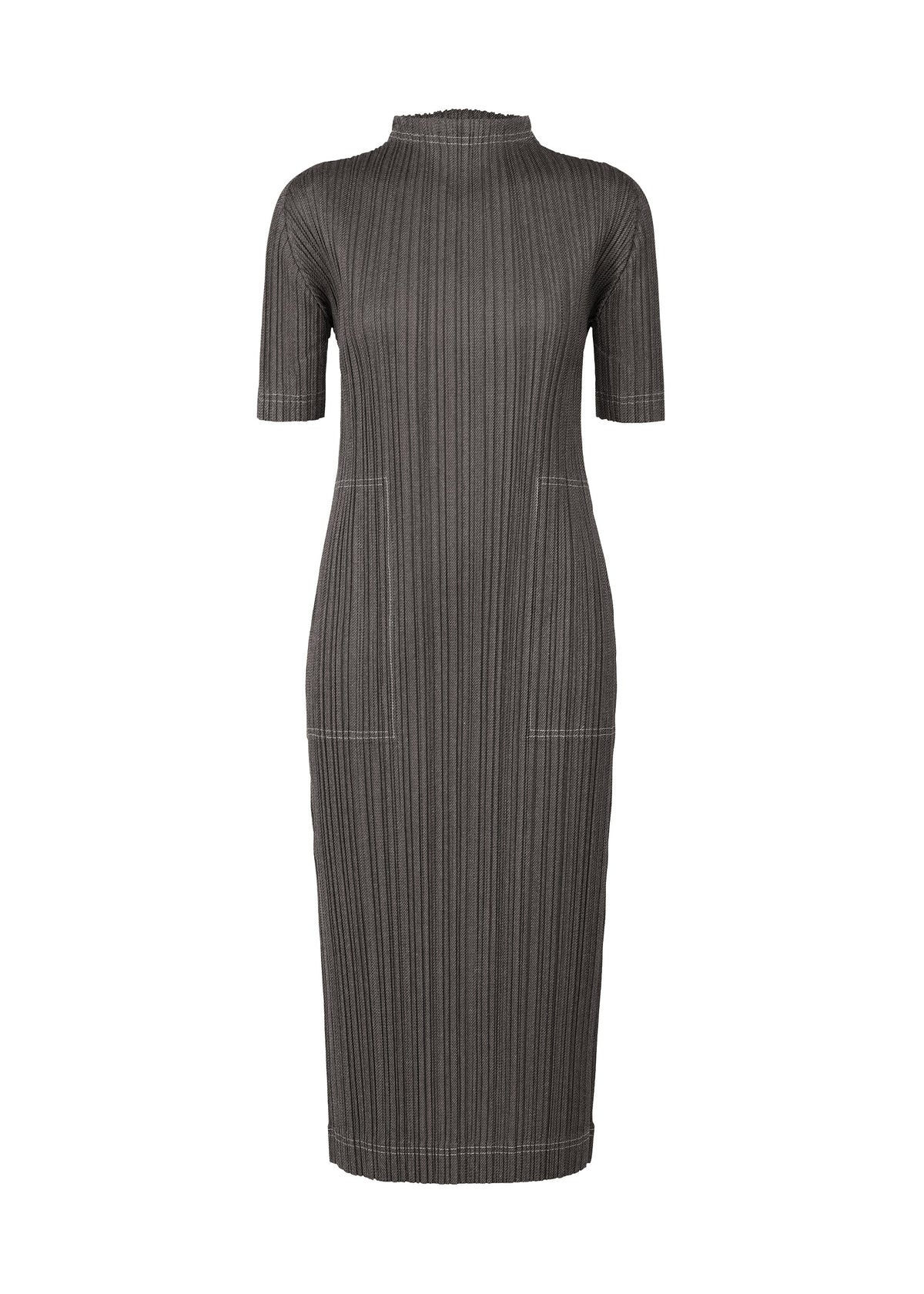 A product shot of the PLEATS PLEASE ISSEY MIYAKE COTTON DENIM dress in black (15).