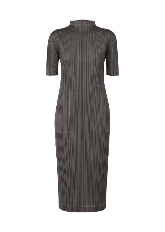 A product shot of the PLEATS PLEASE ISSEY MIYAKE COTTON DENIM dress in black (15).