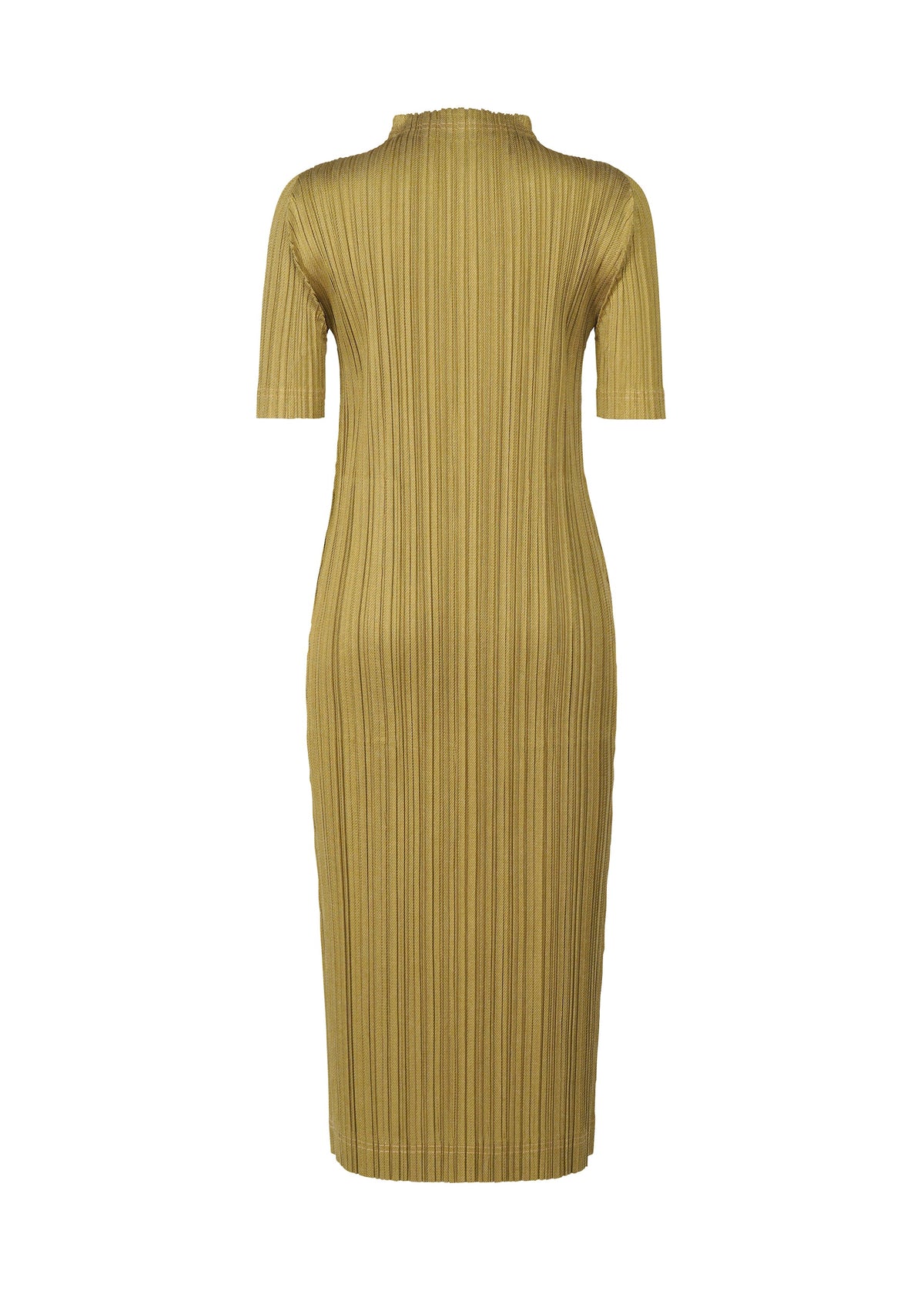 A detail shot of the PLEATS PLEASE ISSEY MIYAKE COTTON DENIM dress.