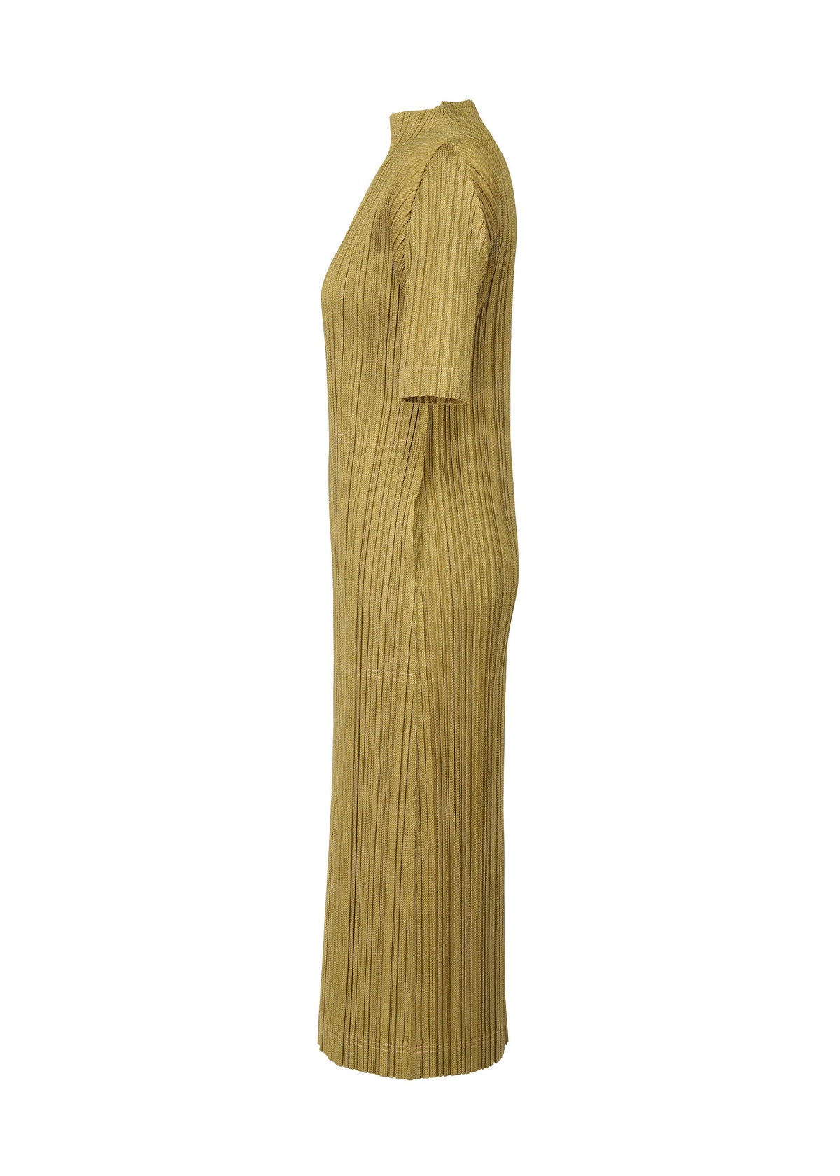 A detail shot of the PLEATS PLEASE ISSEY MIYAKE COTTON DENIM dress.