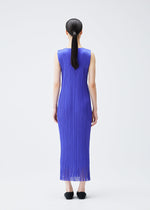 A model wears the PLEATS PLEASE ISSEY MIYAKE WAVE dress.