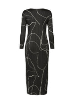 A detail shot of the Pleats Please Issey Miyake PAUSE dress.