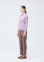 A model wears the Pleats Please Issey Miyake PLEATS Top top.