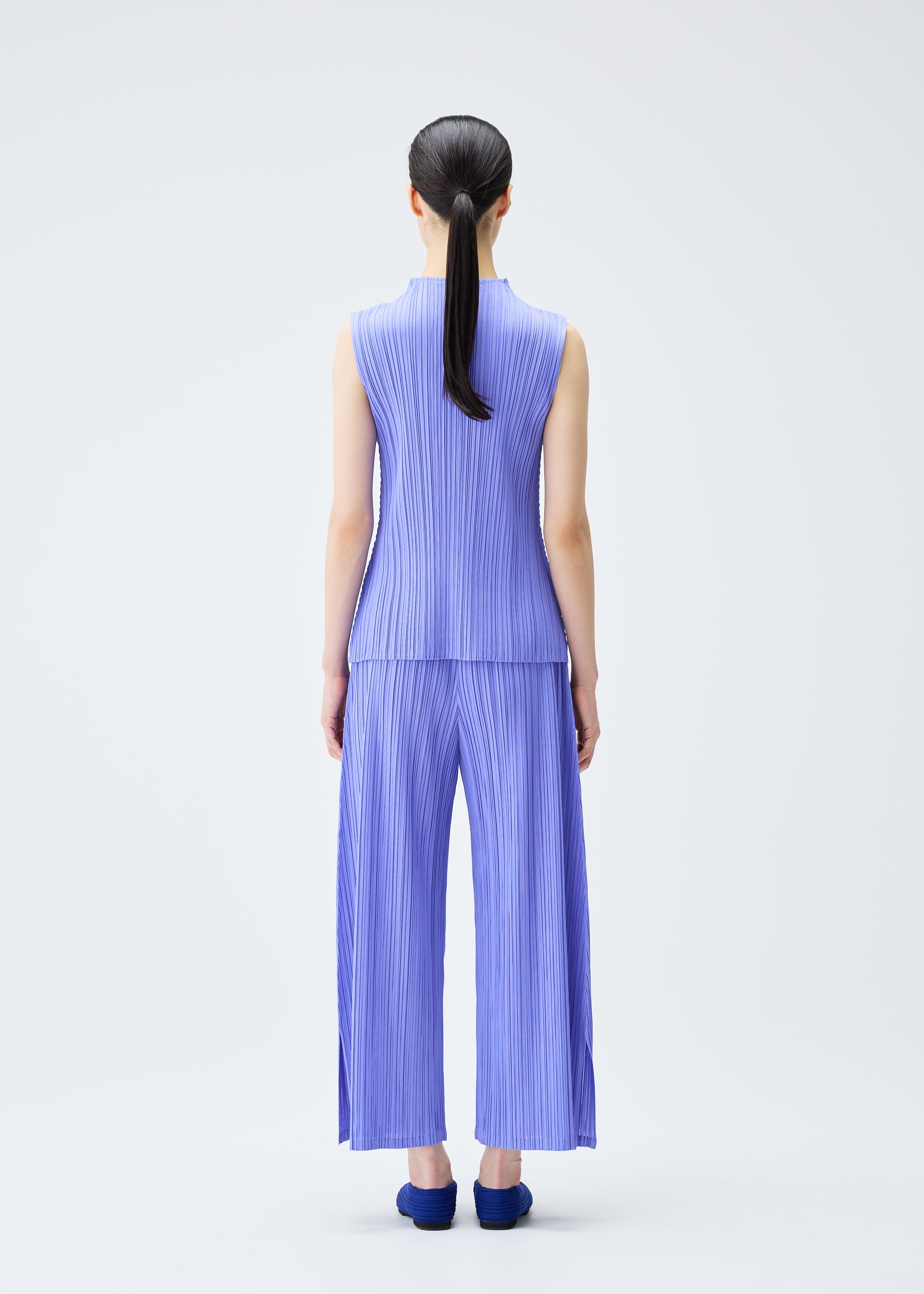 シャツ+ブラウス(半袖+袖なし) PLEATS PLEASE MELLOW PLEATS SAXE BLUE3 PLEATS PLEASE ISSEY MIYAKE - PLEATS PLEASE MELLOW PLEATS SAXE