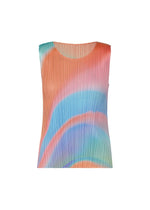 A product shot of the PLEATS PLEASE ISSEY MIYAKE GROOVE top in blue (72).