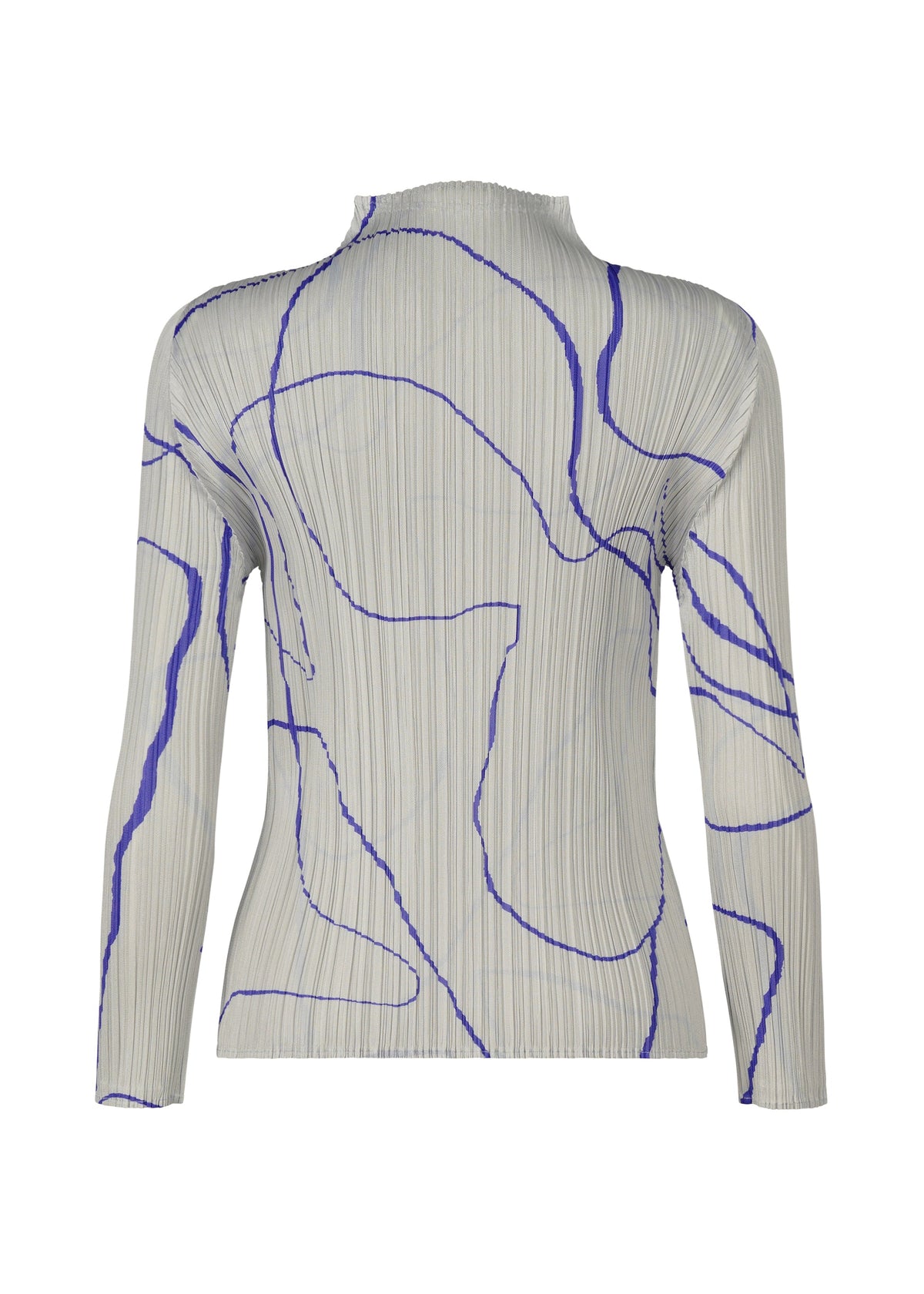 A detail shot of the Pleats Please Issey Miyake PAUSE top.