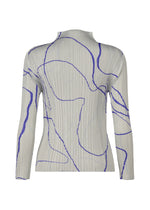 A detail shot of the Pleats Please Issey Miyake PAUSE top.