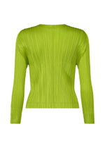 A detail shot of the PLEATS PLEASE ISSEY MIYAKE MONTHLY COLORS AUGUST cardigan.