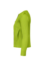 A detail shot of the PLEATS PLEASE ISSEY MIYAKE MONTHLY COLORS AUGUST cardigan.