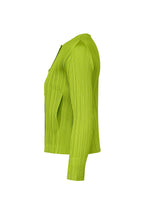 A detail shot of the PLEATS PLEASE ISSEY MIYAKE MONTHLY COLORS AUGUST cardigan.
