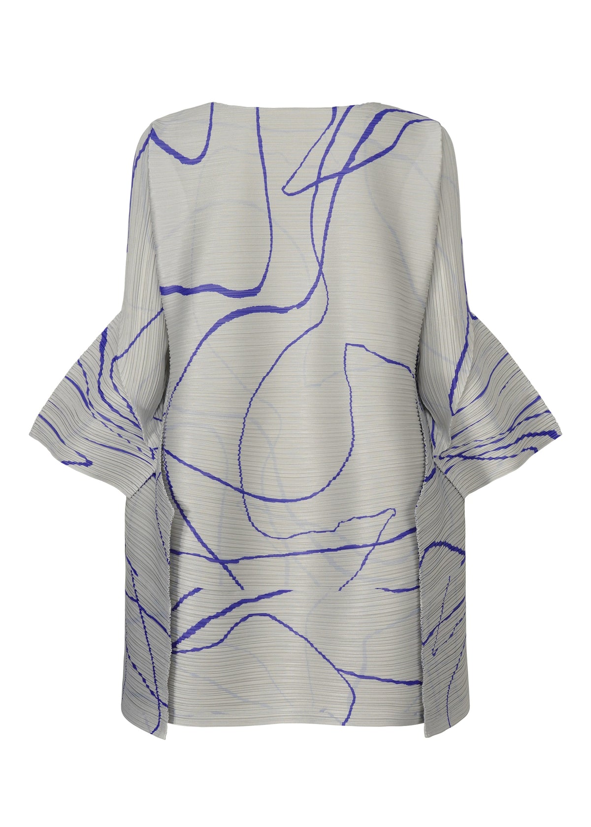 A detail shot of the Pleats Please Issey Miyake PAUSE tunic.