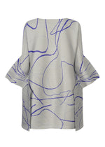 A detail shot of the Pleats Please Issey Miyake PAUSE tunic.