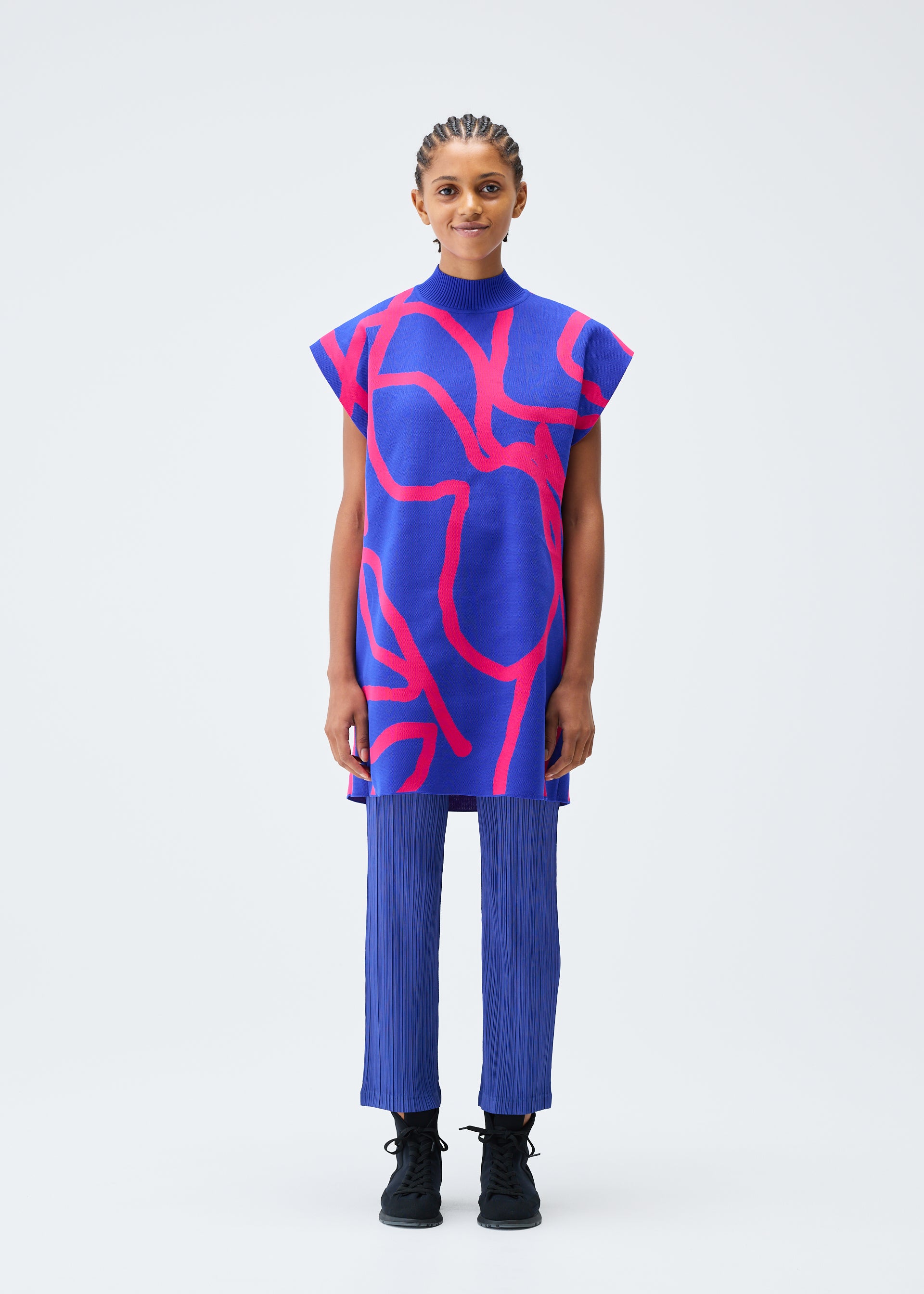 PAUSE KNIT Tunic Blue