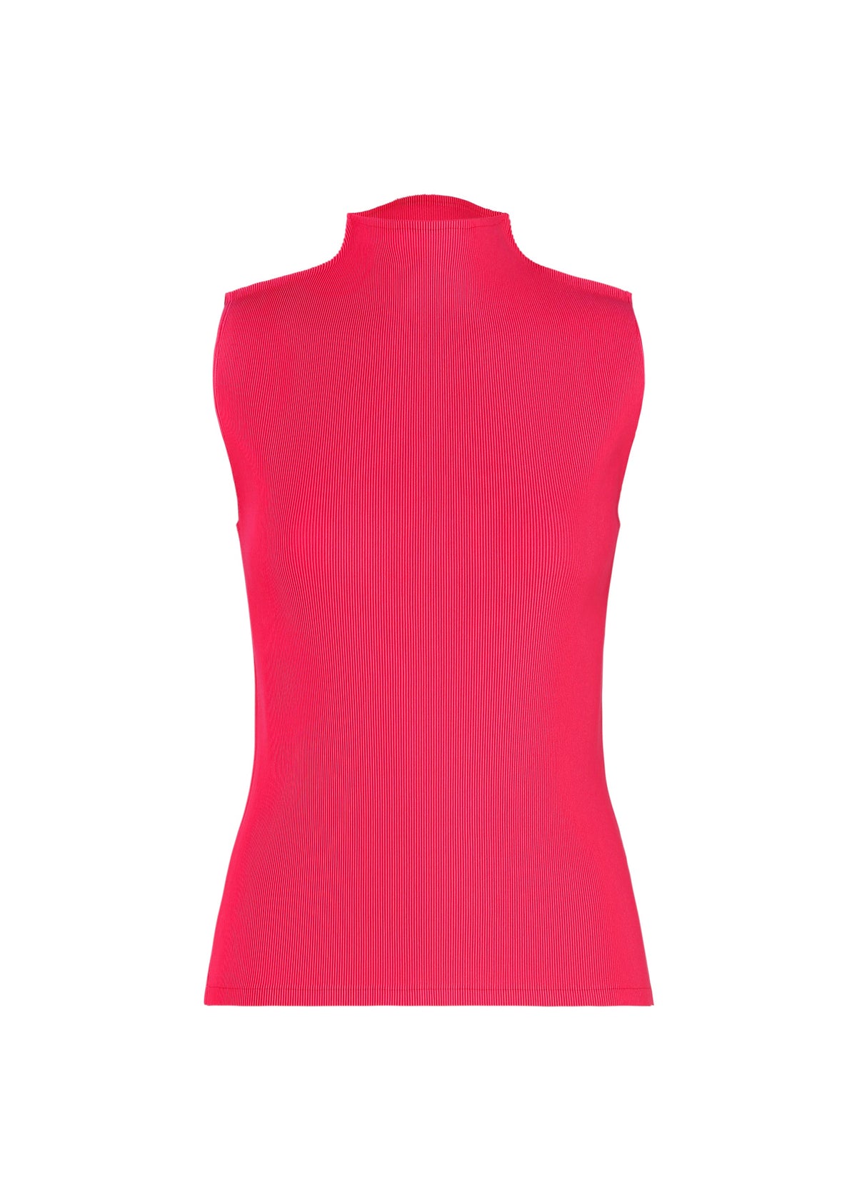 A product shot of the PLEATS PLEASE ISSEY MIYAKE MIST JUNE shirt in bright pink.