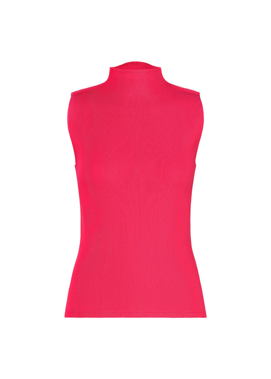 A product shot of the PLEATS PLEASE ISSEY MIYAKE MIST JUNE shirt in bright pink.