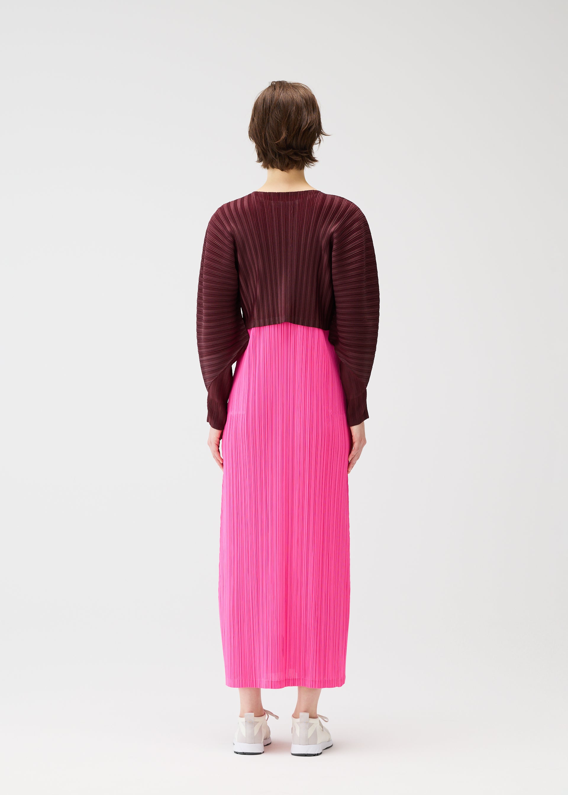 RIB PLEATS JANUARY Cardigan Bordeaux – ISSEY MIYAKE EU