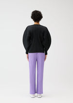 A model wears the Pleats Please Issey Miyake MONTHLY COLORS blouson.