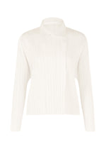 A product shot of the PLEATS PLEASE ISSEY MIYAKE MONTHLY COLORS FEBRUARY prêt à porter in white (01).